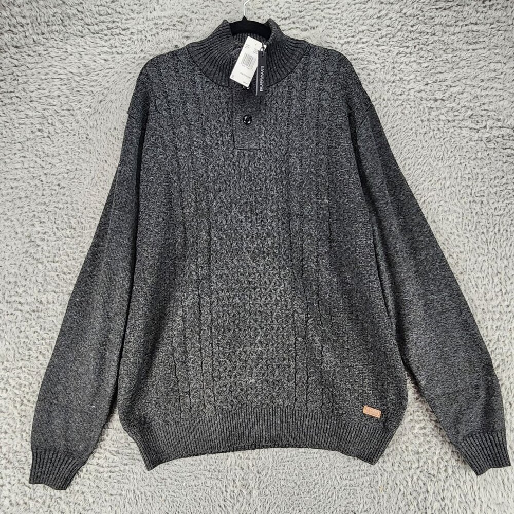 Buffalo David Bitton Sweater Mens 3XL Gray Long Sleeve Pullover *NWT*
